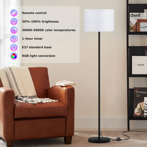 Ambimall floor lamp dimmable brightness from soft to bright.