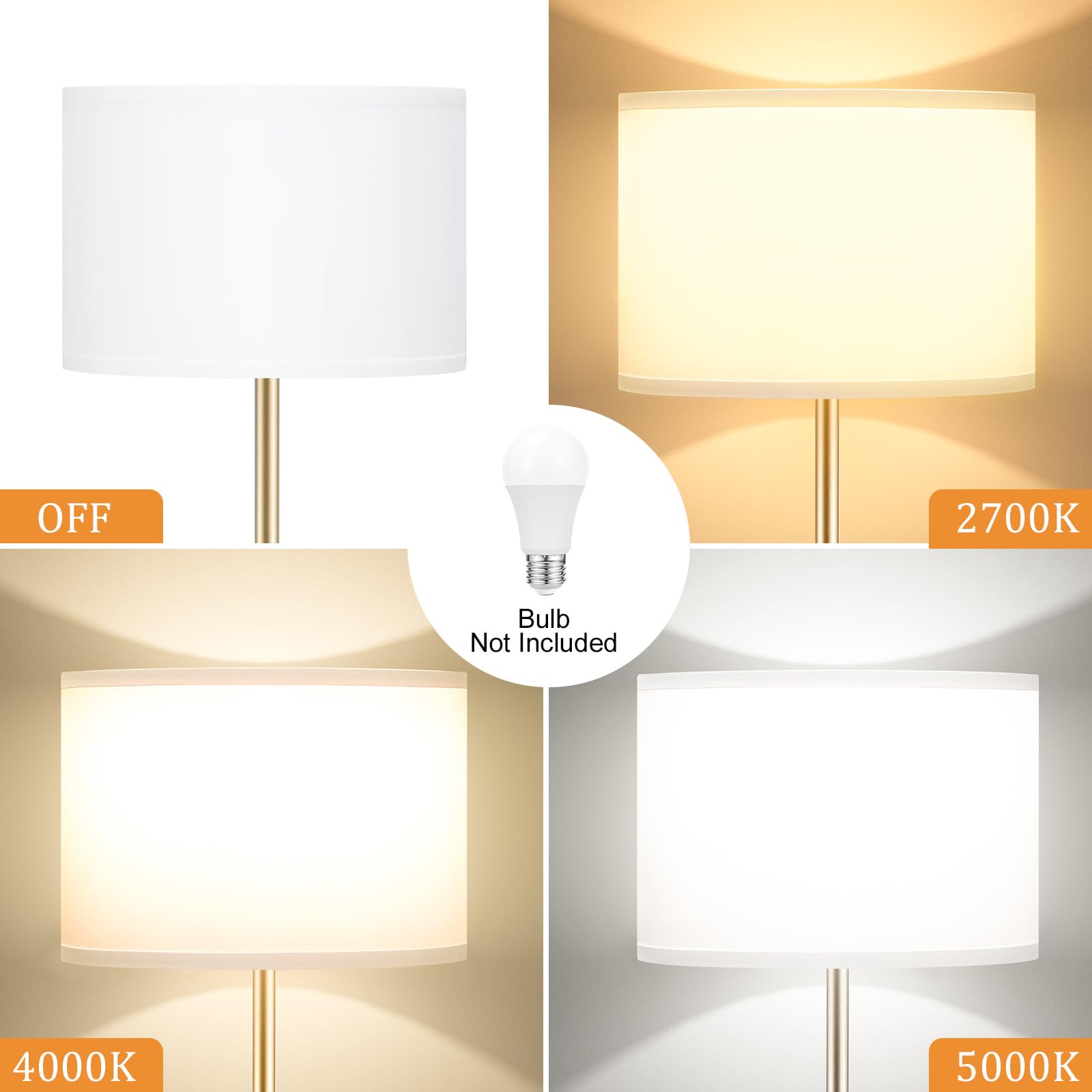Ambimall floor lamp compatible with E26 bulbs for flexible lighting.