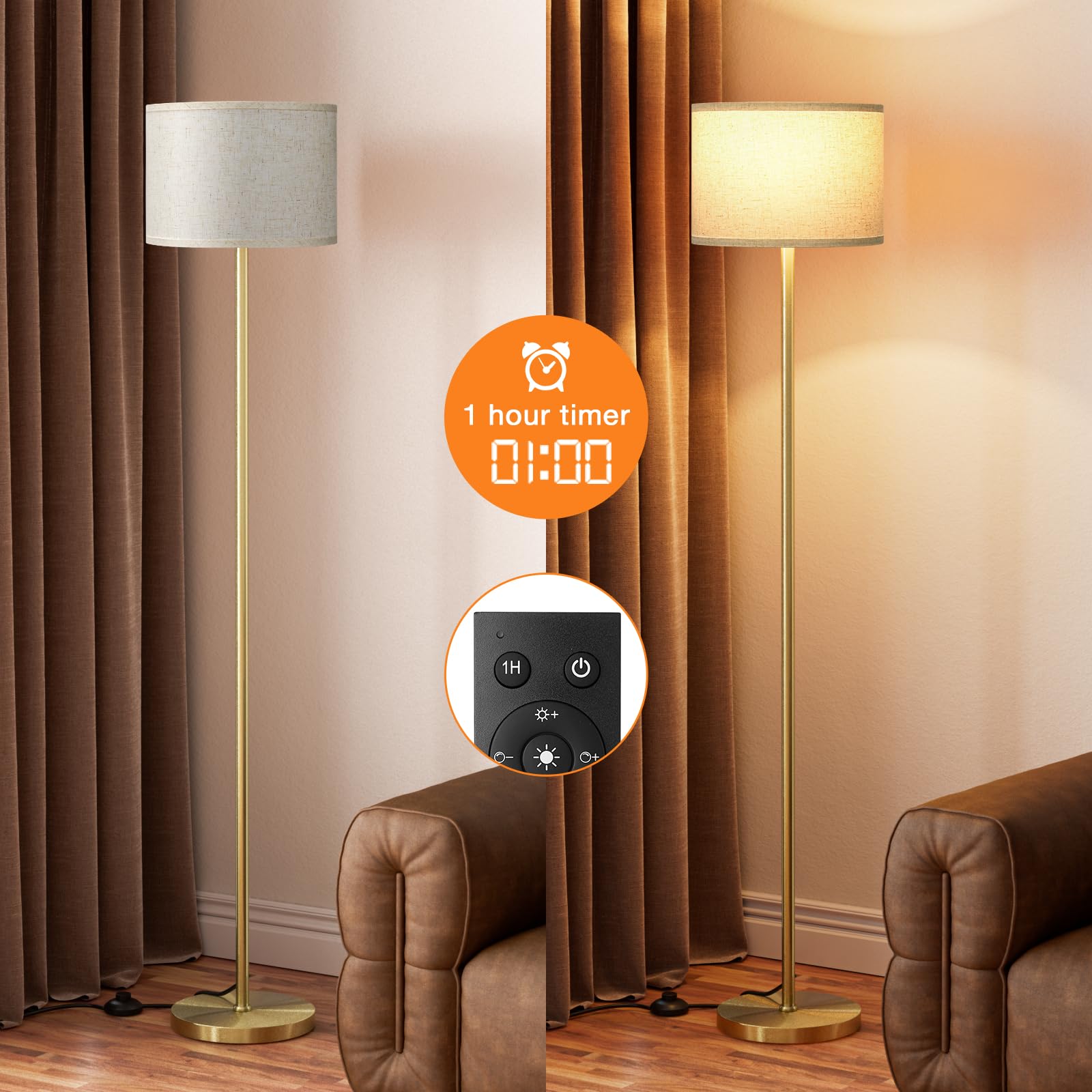 Easy-assembly image shows tool-free setup and included 9W bulb.