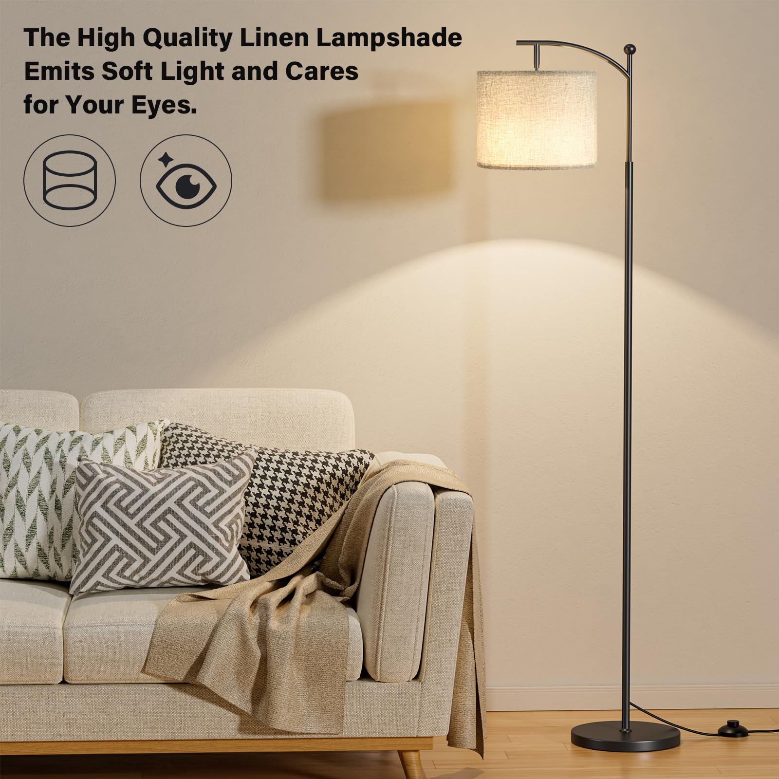Ambimall floor lamp easy to assemble without tools.