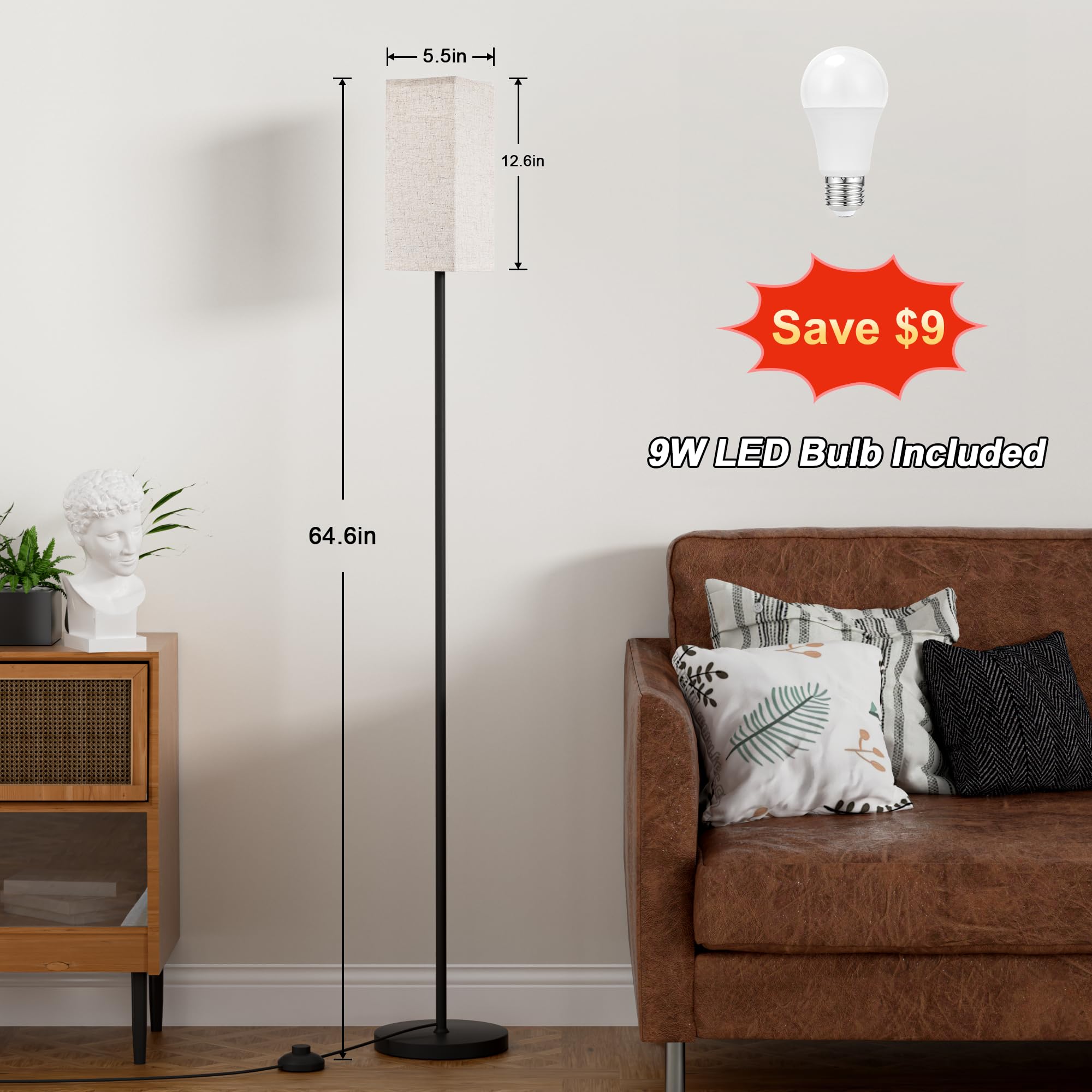 Ambimall floor lamp foot switch adds convenient on/off control from your couch
