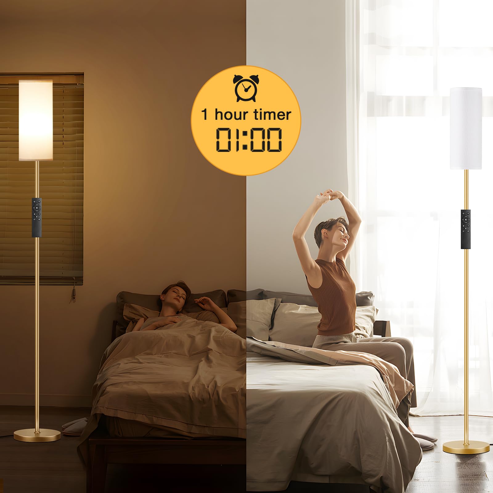 Ambimall floor lamp foot switch for hands-free control in busy evenings