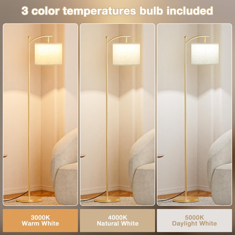 Ambimall floor lamp gold pole features elegant finish for polished room accents
