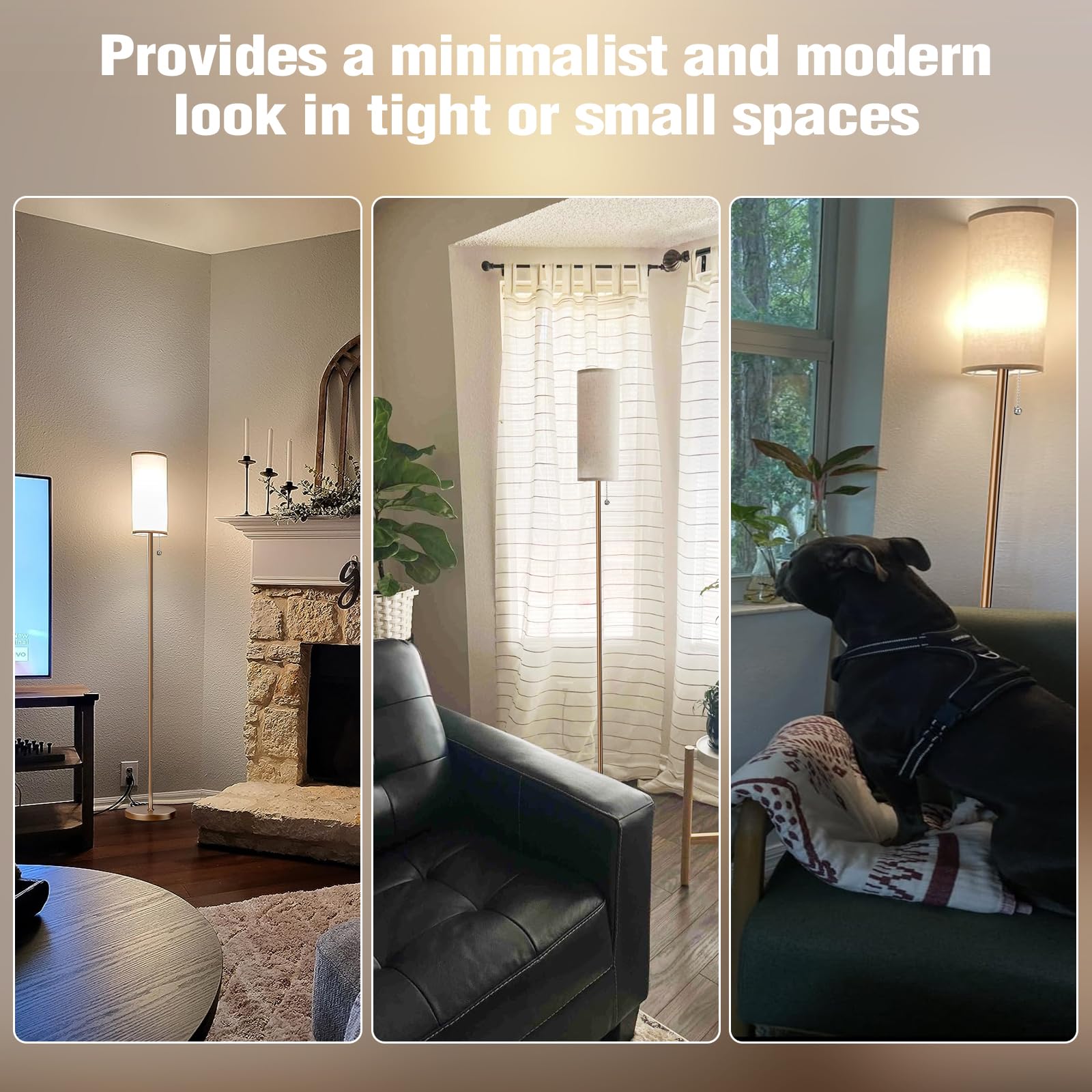 Ambimall living room setup highlighting ambient glow from the floor lamp.