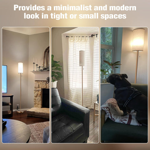 Ambimall living room setup highlighting ambient glow from the floor lamp.