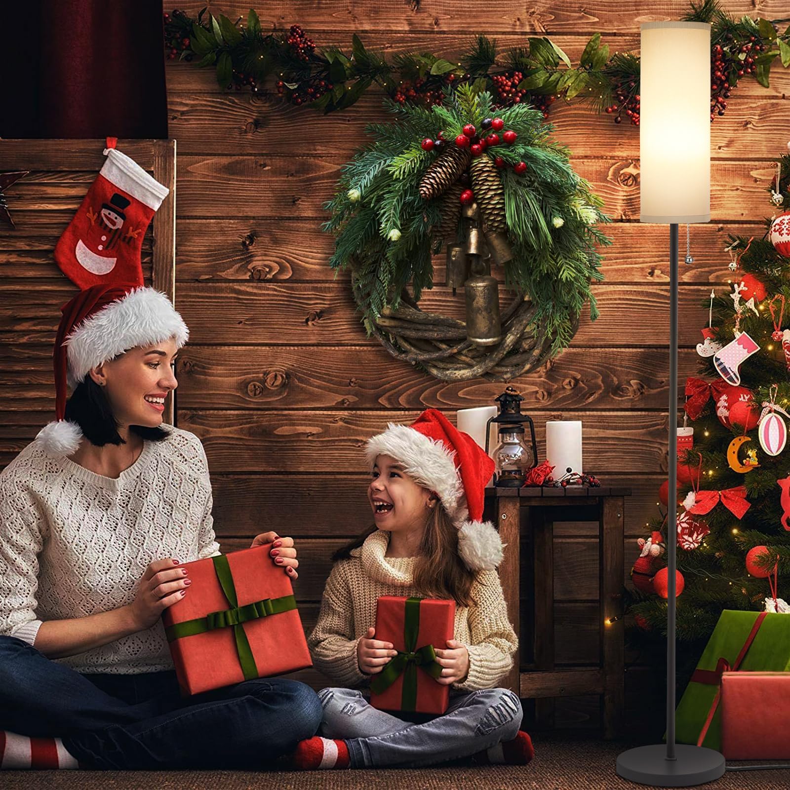 Ambimall living room lamp creates warm to cool lighting for gatherings.