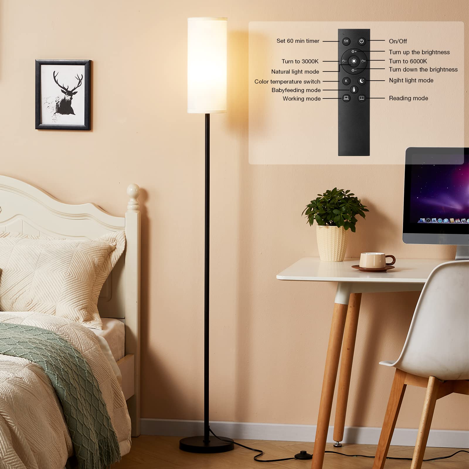 Magnetic remote on the Ambimall lamp sticks to metal surfaces.