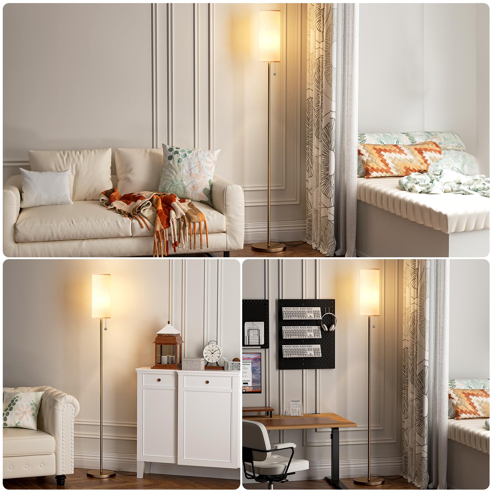 Ambimall floor lamp in a new home adds practical illumination and style.