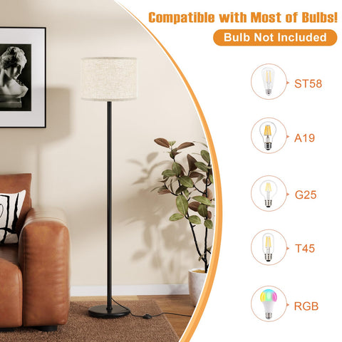 Ambimall floor lamp with pedal switch for easy hands-free control