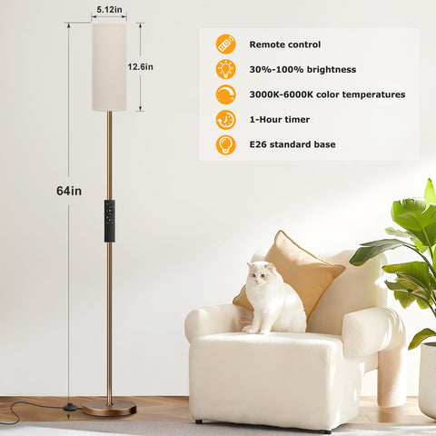 Ambimall floor lamp remote-control operation enables quick brightness and color temperature adjustments