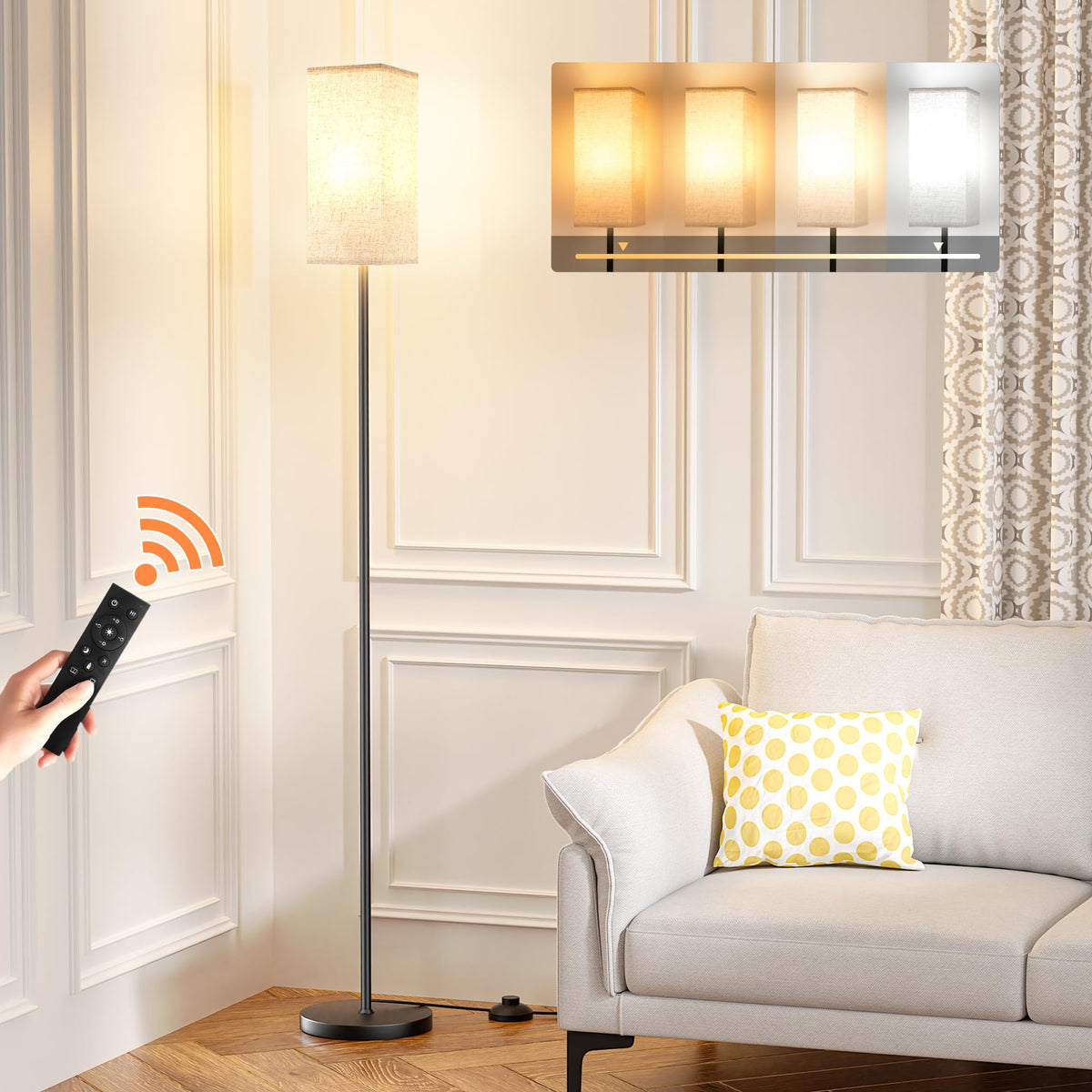 Ambimall floor lamp with remote dimming for customizable brightness in any room