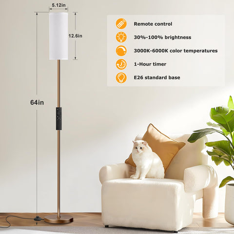 Ambimall dimmable floor lamp with smooth brightness control for cozy evenings.