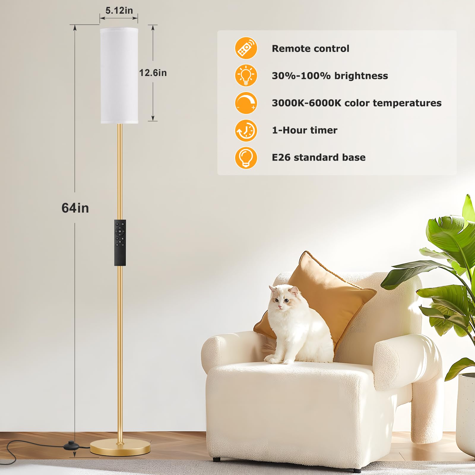 Ambimall floor lamp demonstrates stepless dimming for customized ambiance