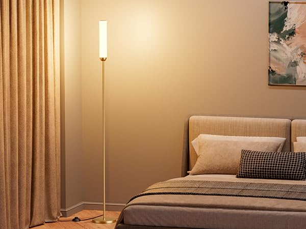 Ambimall gold finish floor lamp enhances decor with elegant timeless style