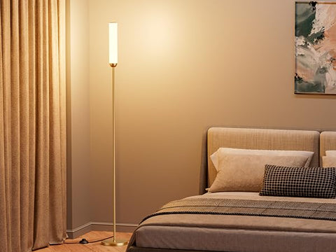Ambimall gold finish floor lamp enhances decor with elegant timeless style