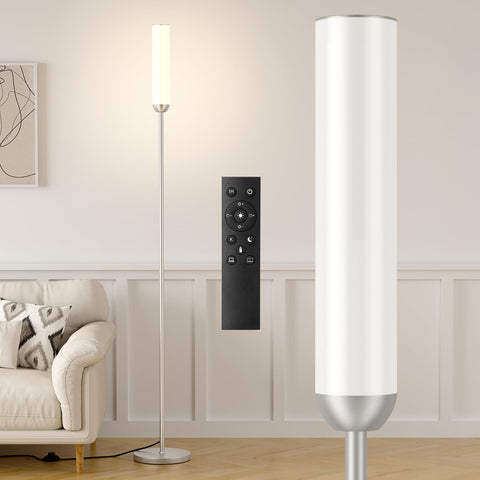 Ambimall LED Floor Lamp with remote control for effortless lighting adjustment.
