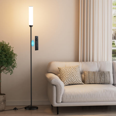Ambimall LED floor lamp with remote control for effortless lighting adjustment.
