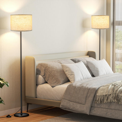 Ambimall lamps set beside sofa to create a cozy living room lighting scene