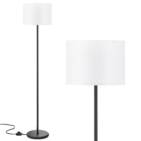Ambimall modern floor lamp with white shade in living room for a bright, clean look.