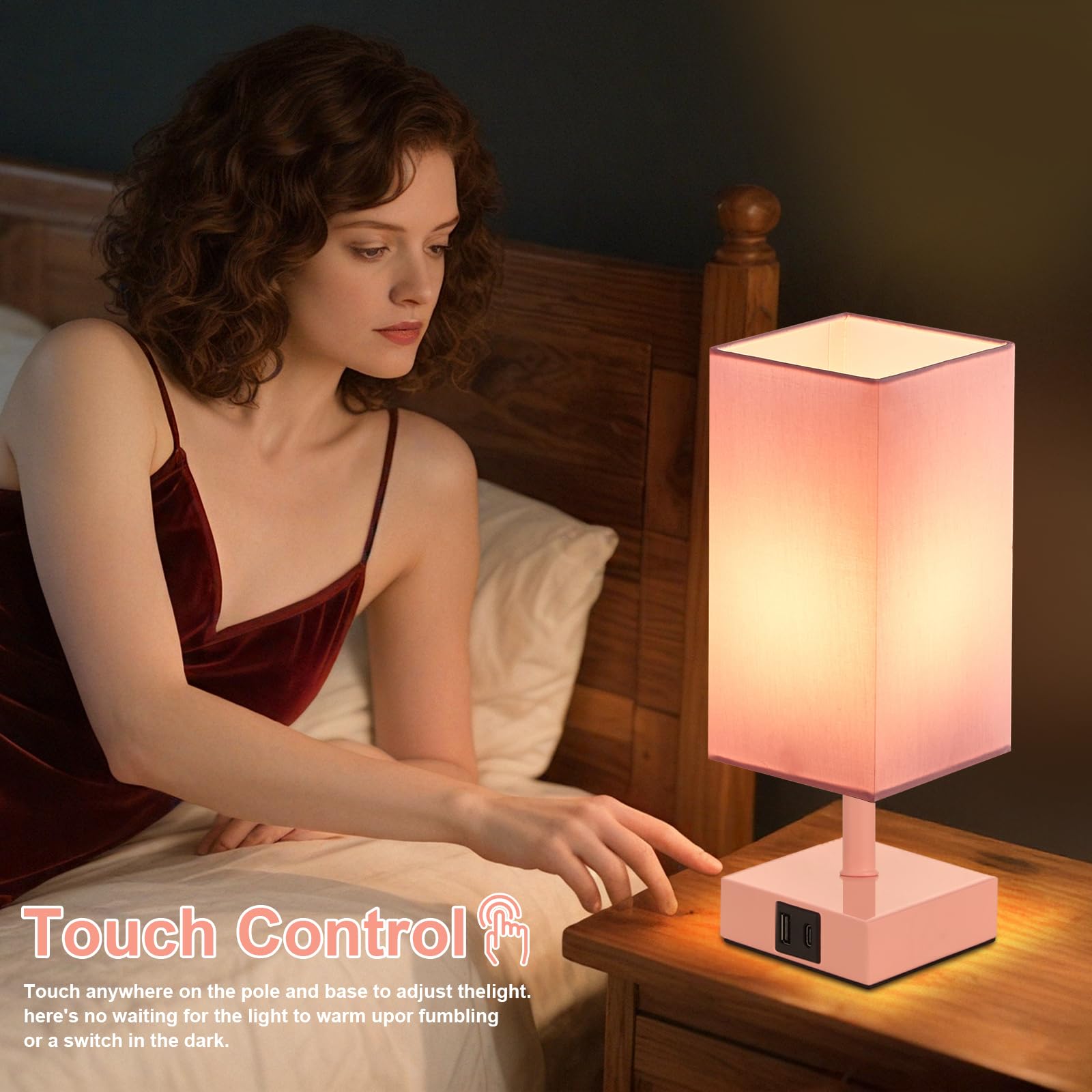 Ambimall pink decor lamp adds style while powering devices.