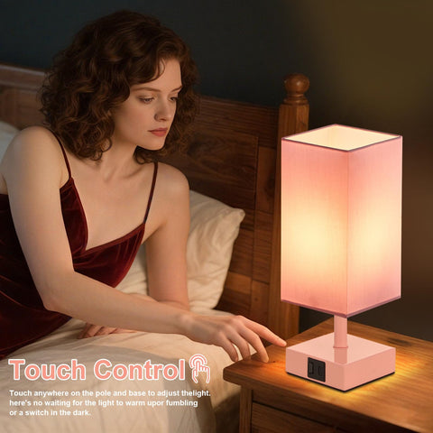 Ambimall pink decor lamp adds style while powering devices.