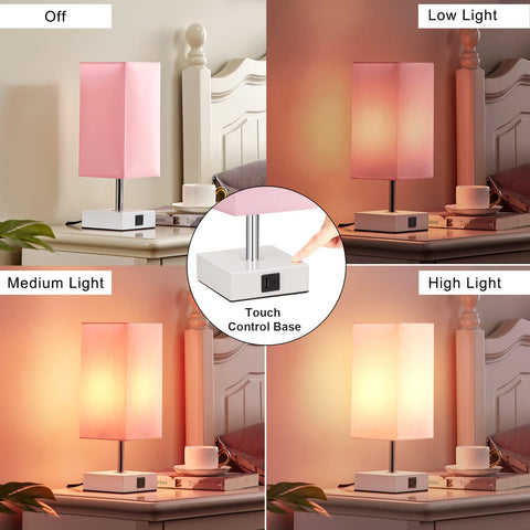 Ambimall pink nightstand lamp with included LED bulb.