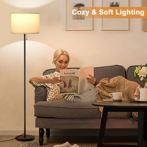 Ambimall pull-chain floor lamp for easy control beside the sofa