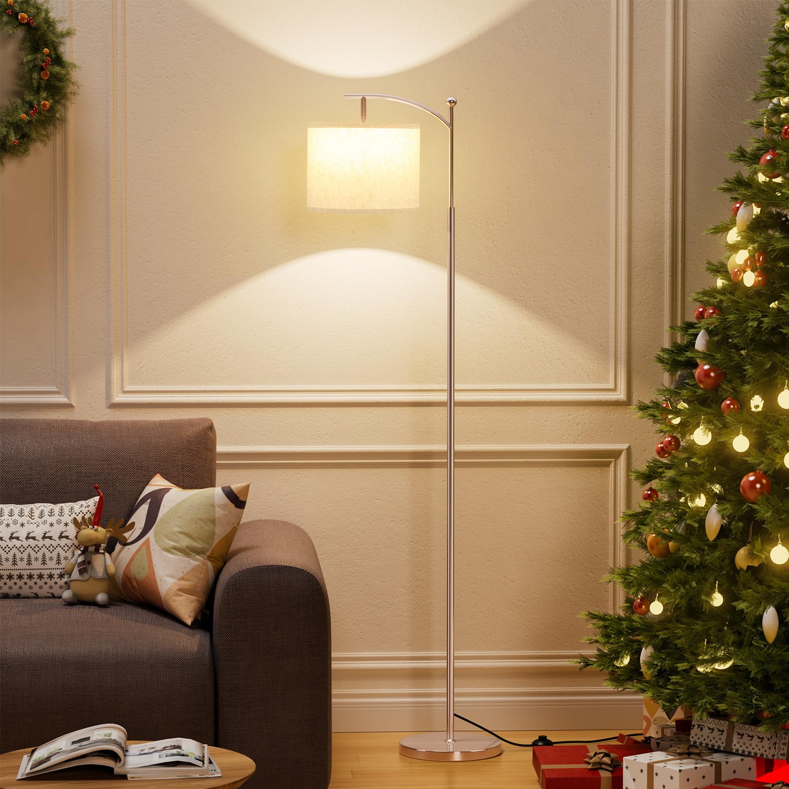 Ambimall rotating shade floor lamp lets you aim light precisely for reading.