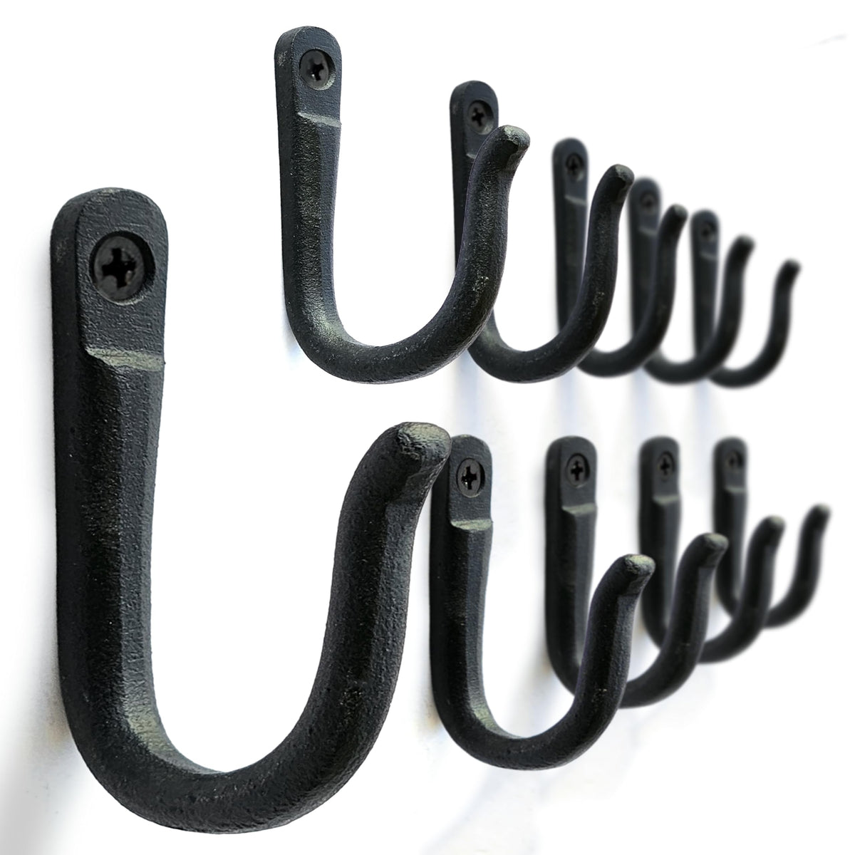 Ambipolar railroad spike iron coat hook wall mount, sturdy and space-saving.