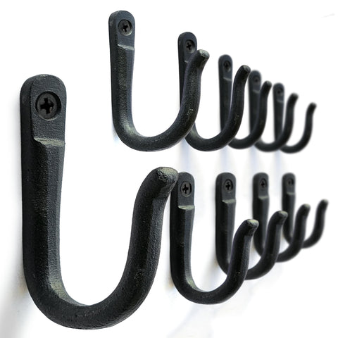 Ambipolar railroad spike iron coat hook wall mount, sturdy and space-saving.
