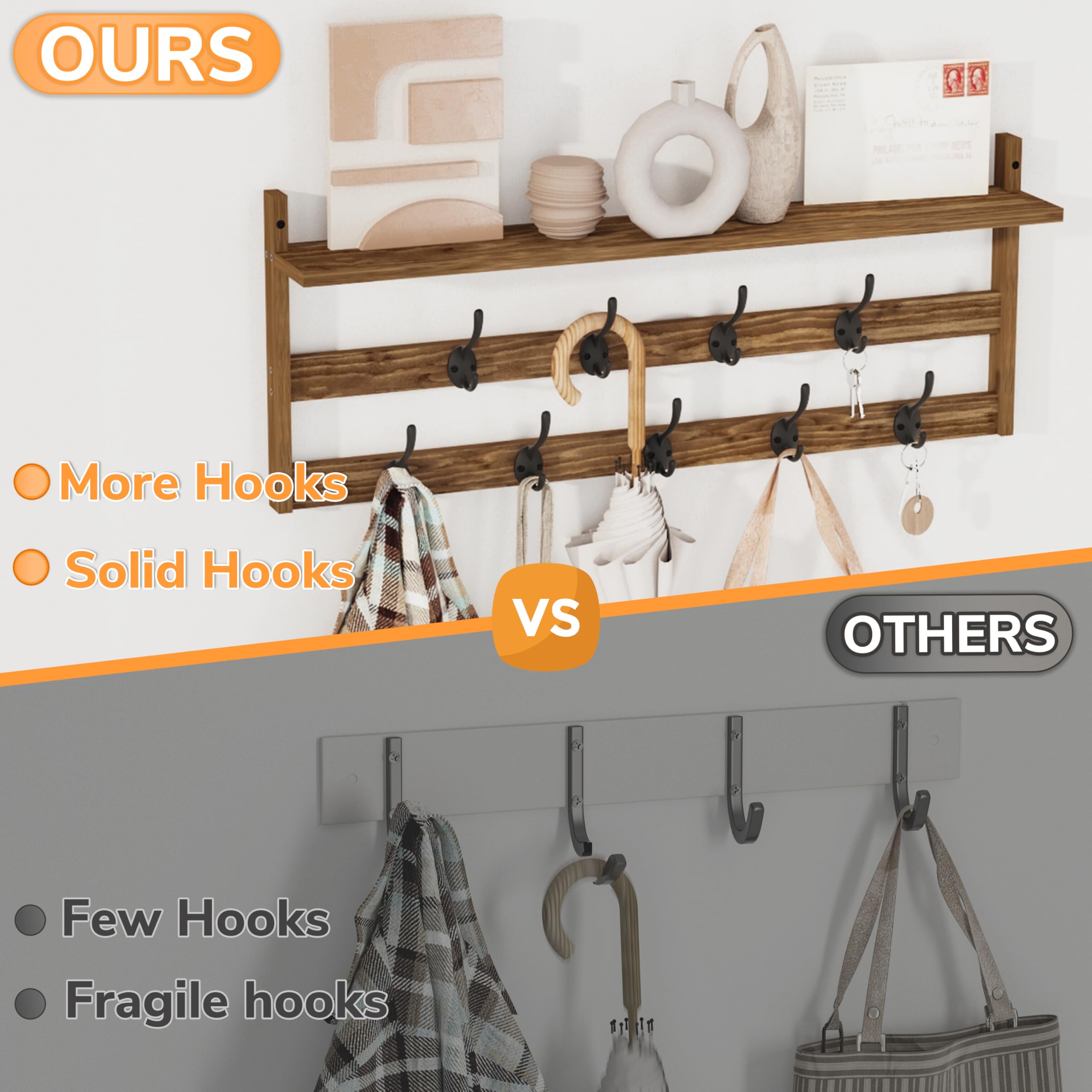 AMBIRD wall mount rack showing dual-tier hooks for multitasking