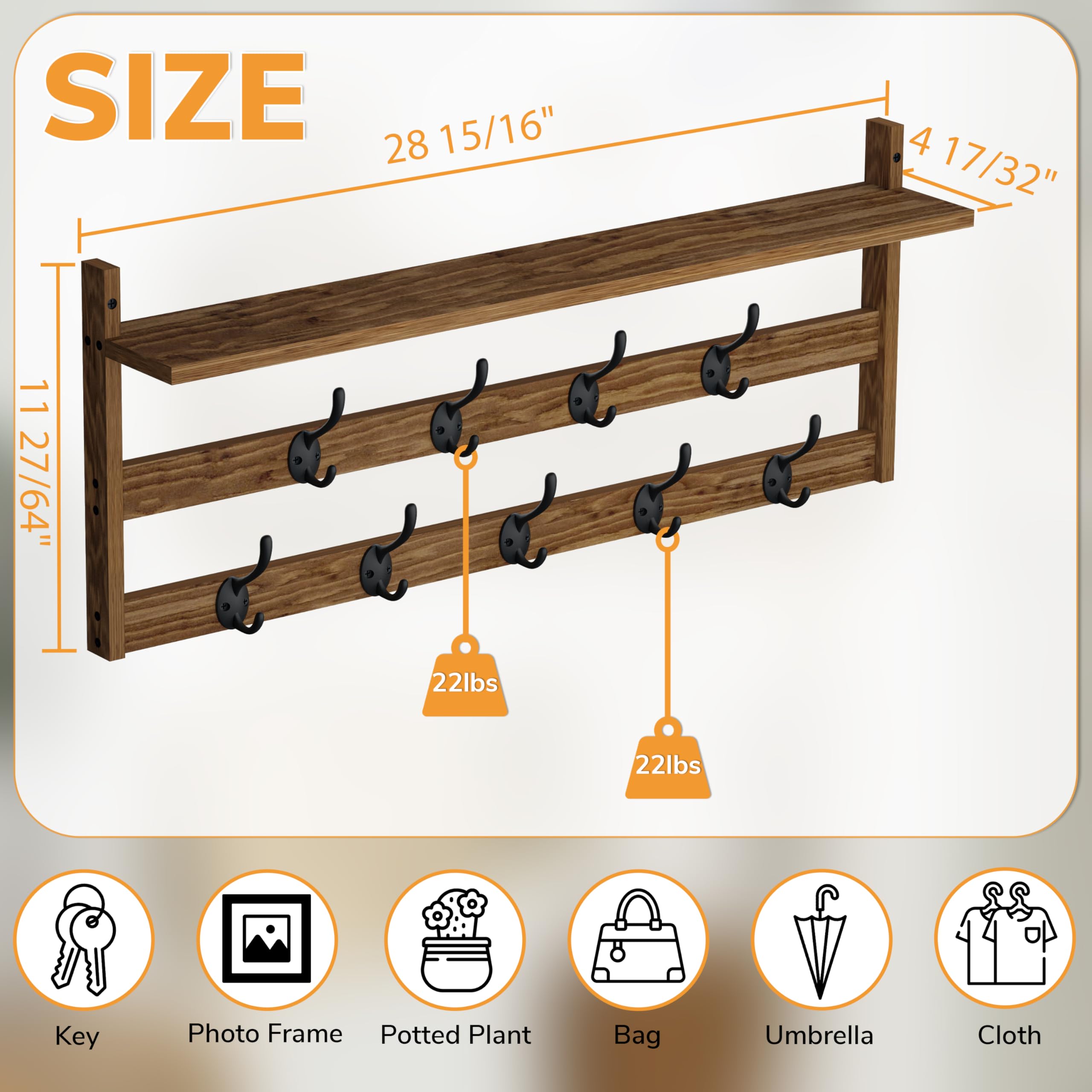 AMBIRD coat rack in entryway used for daily essentials