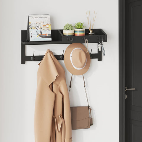AMBIRD wall hooks with shelf dual-hooks offer daily organization.