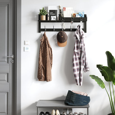 AMBIRD wall hooks with shelf three-key hooks provide quick access.