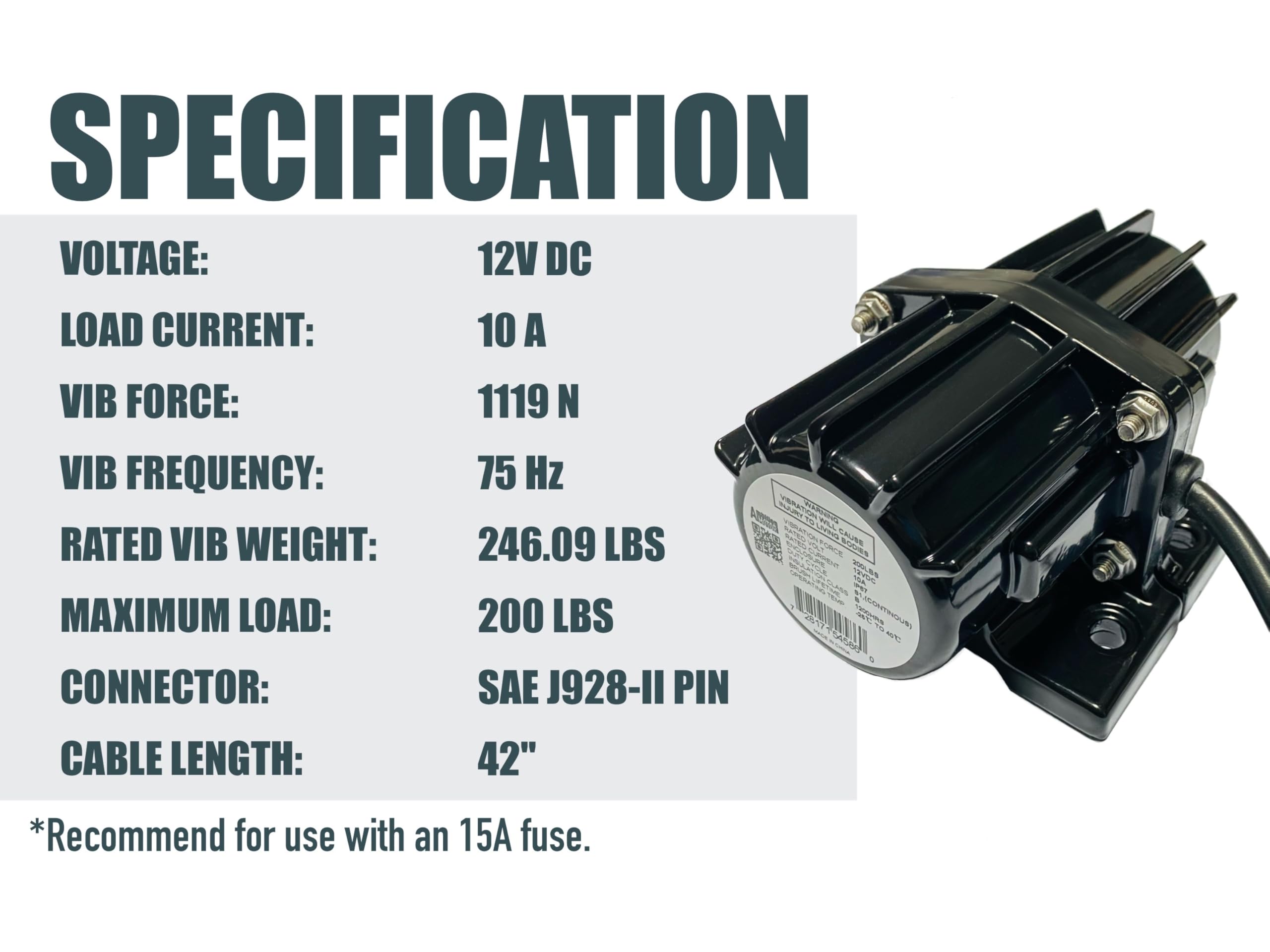 AMBITIONMOTOR VIB200 cable with SAE J928 connector for easy installation