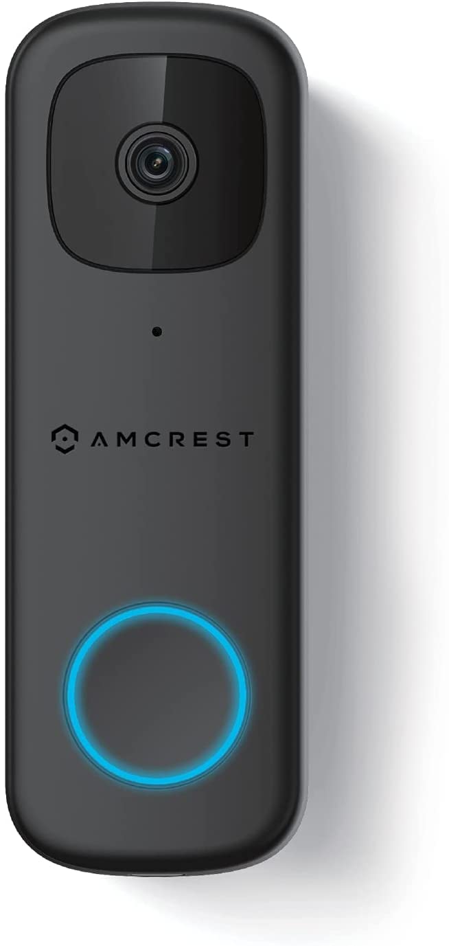 Amcrest AD410 front door view with wide-angle coverage for clear visitor identification.