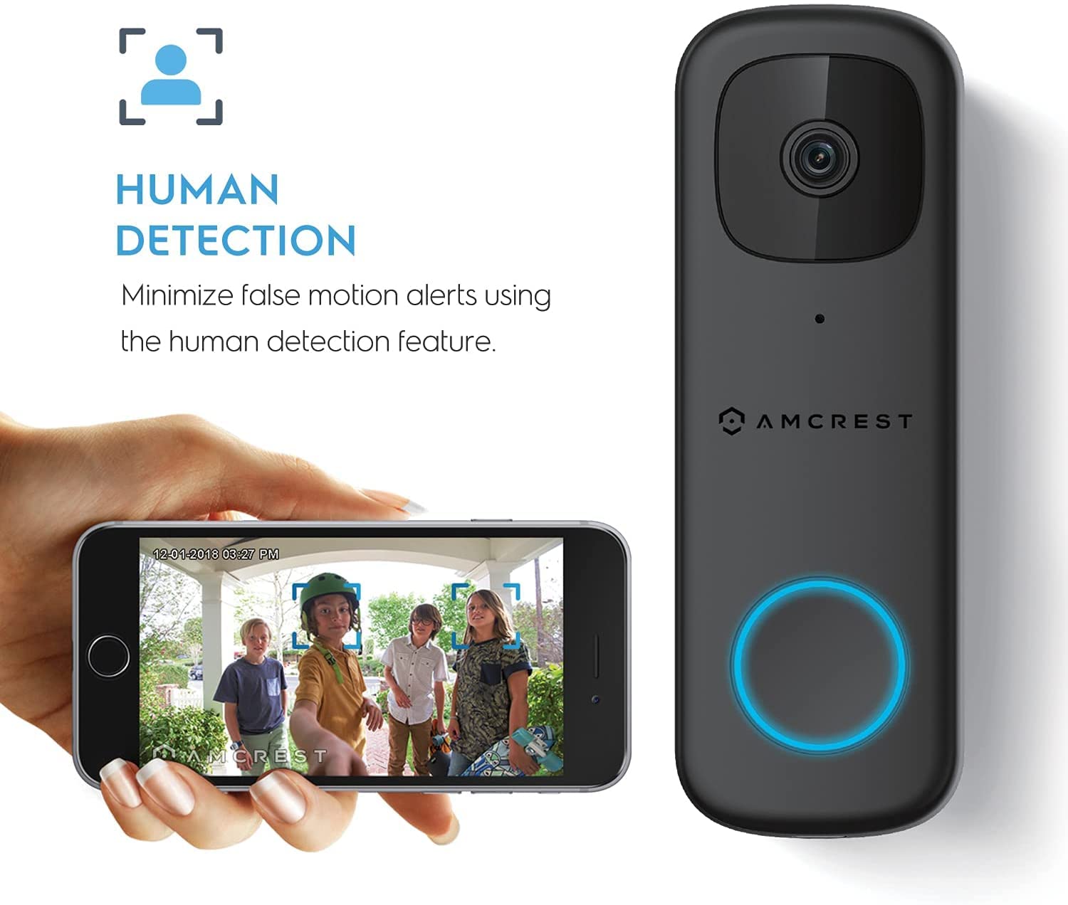 Amcrest AD410 wide-angle 164° scene captures entire entry path.