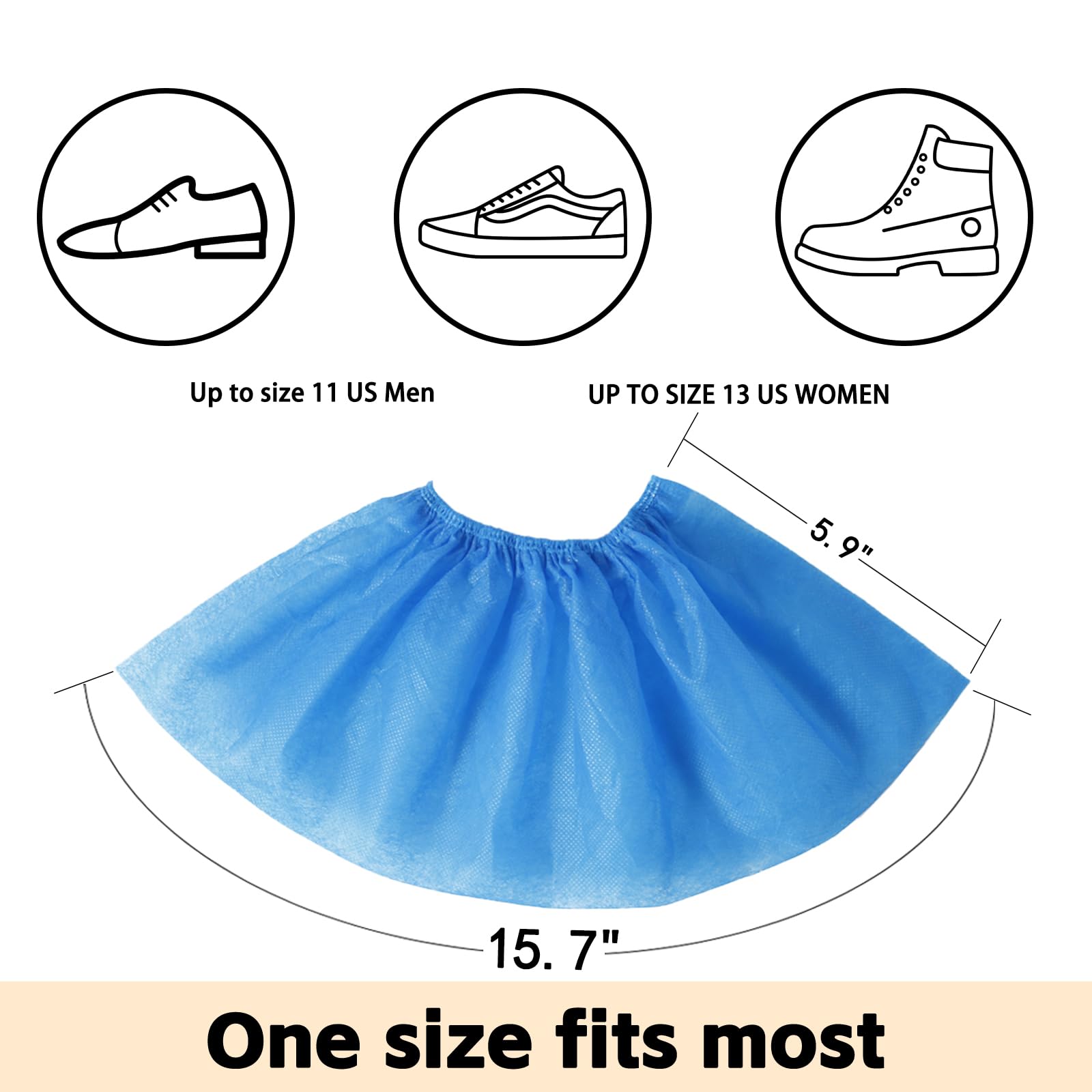 Amedall one-size-fits-most booties covering US Men 12 and Women 13.