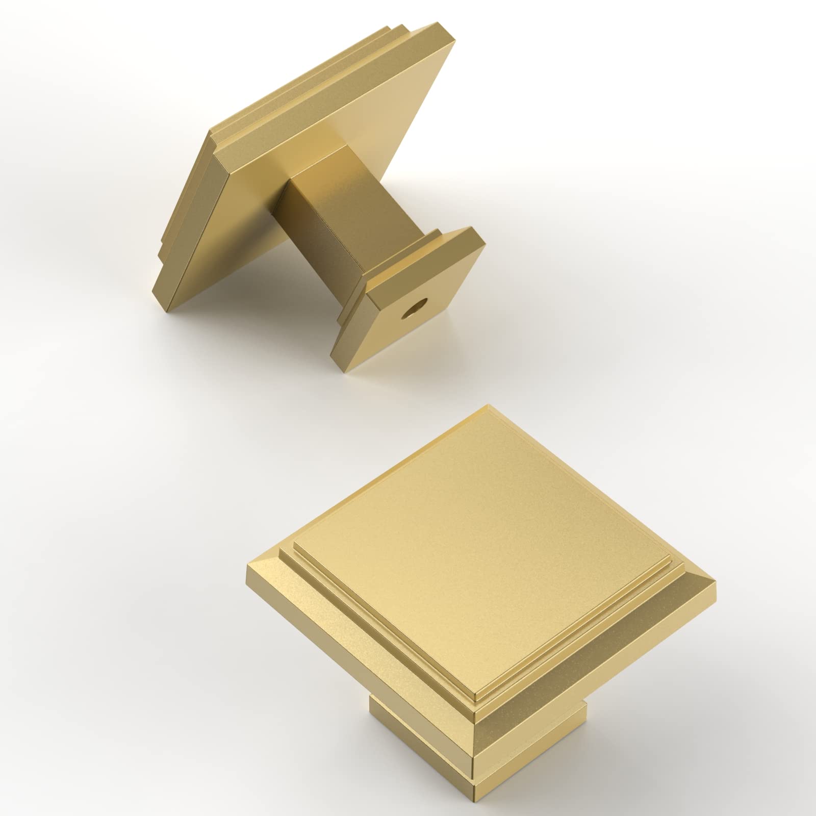 Amerdeco 10-pack brushed gold drawer pulls add durable, easy-to-install hardware