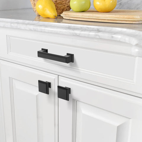 Amerdeco 1.3 inch square knob provides durable upgrade to bathroom cabinets.