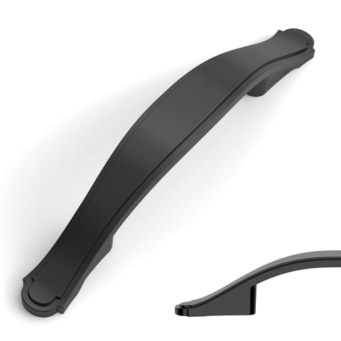 Amerdeco 10-pack matte black cabinet pulls close-up showing smooth finish