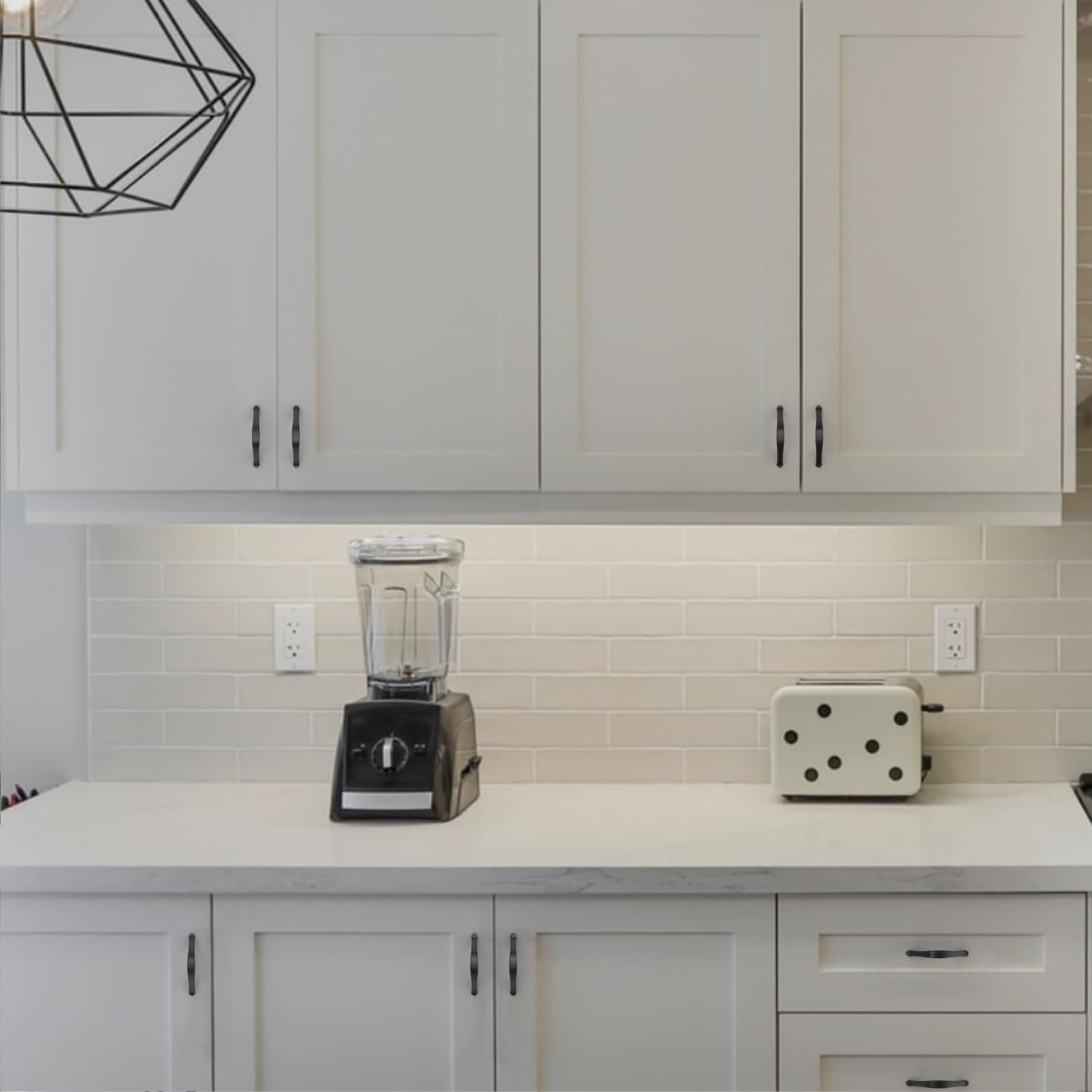 Amerdeco matte black pulls suitable for cabinets, dressers, and wardrobes