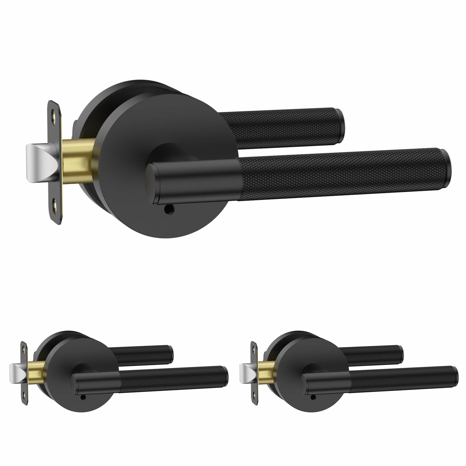 Amerdeco 3-pack matte black interior door handles for durable interior use