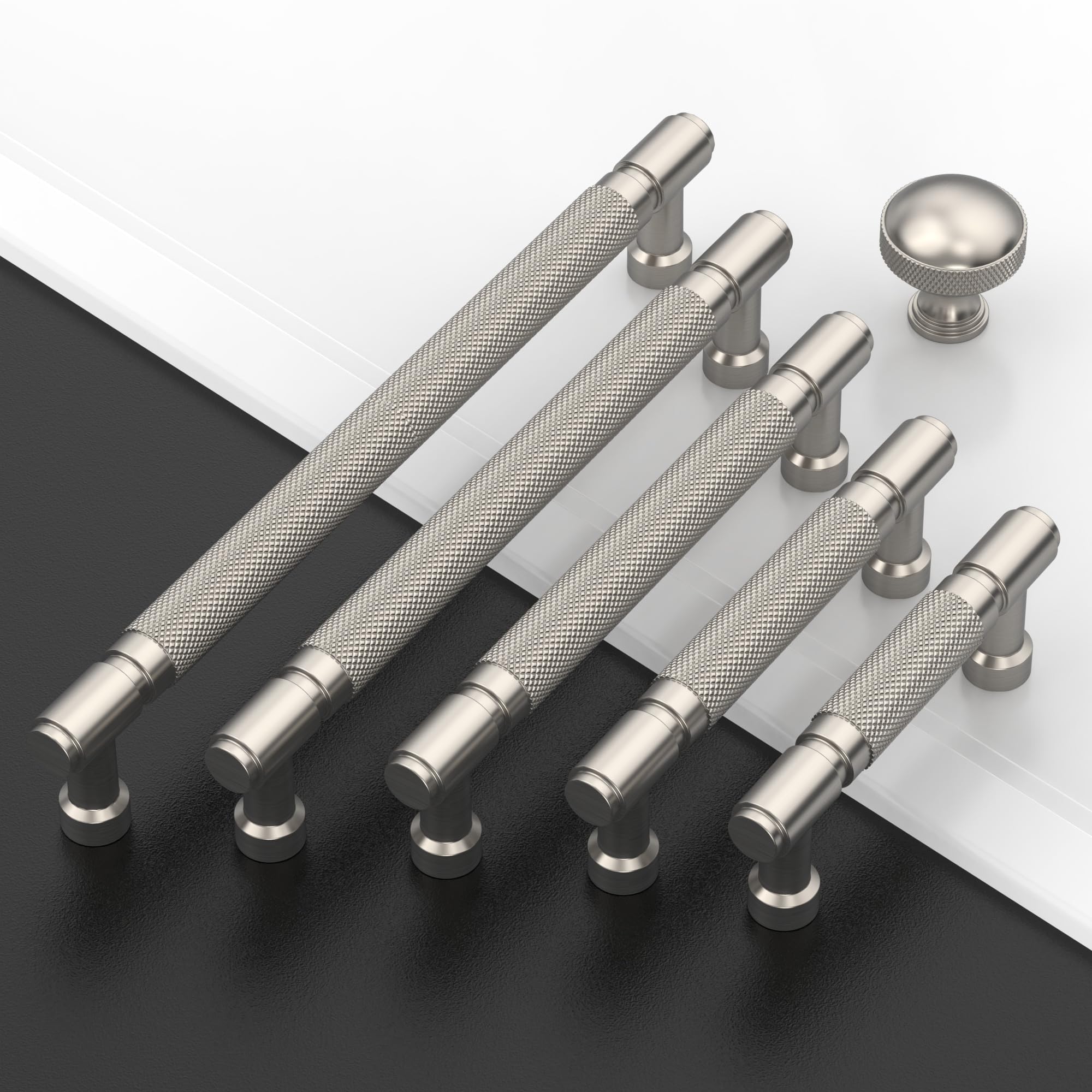 Amerdeco 5-inch hole-center pull with knurled grip for easy drawer use