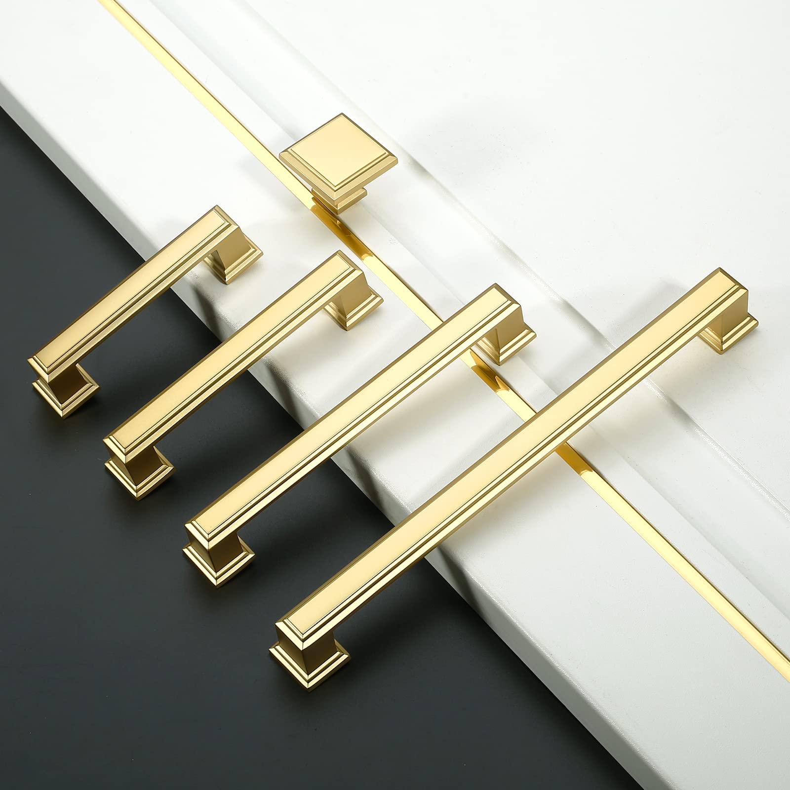 Closeup of Amerdeco brushed brass finish texture showing durable metal and style