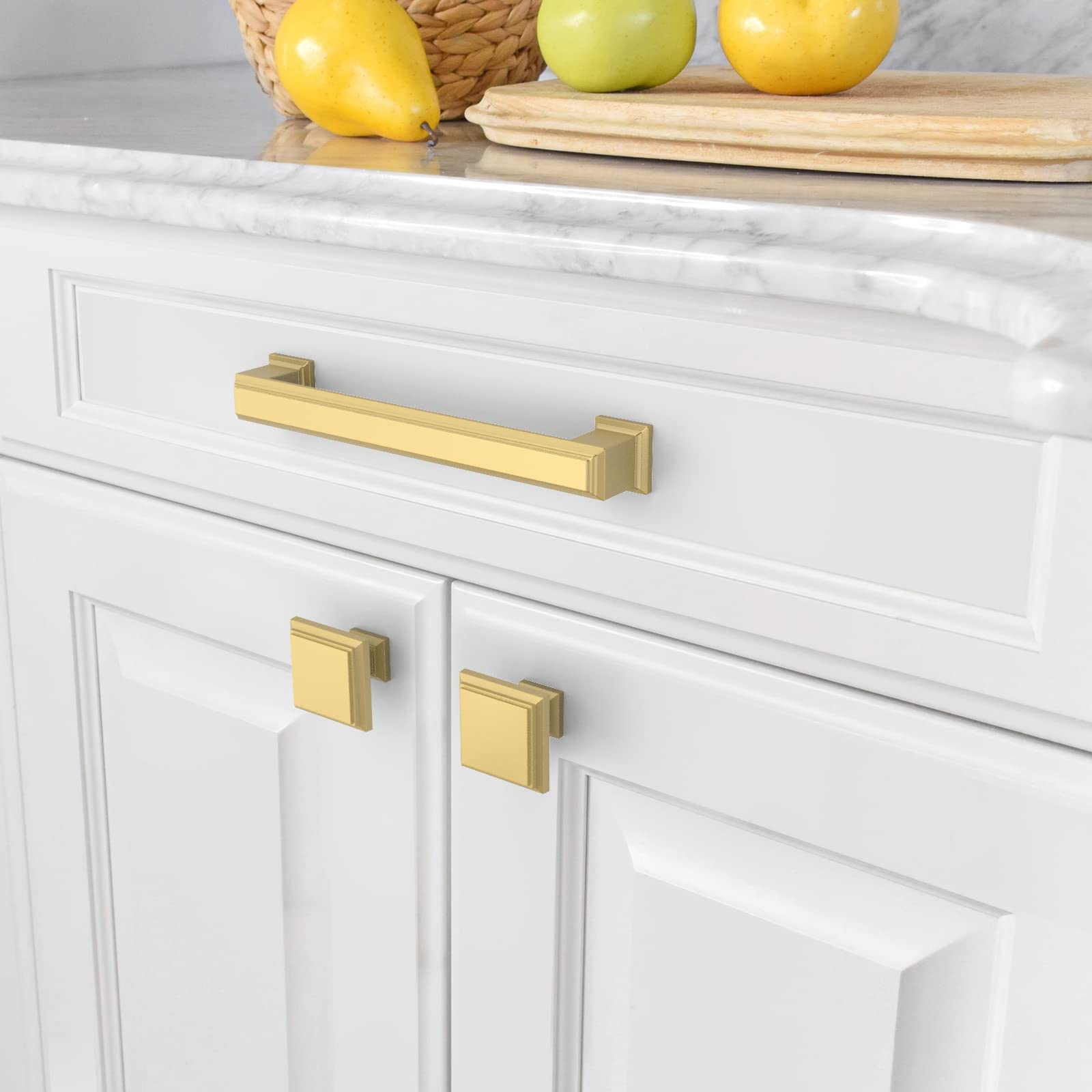 Amerdeco brushed gold cabinet hardware suits kitchens, baths, and storage