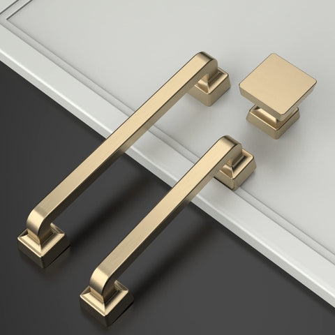 Amerdeco brushed gold cabinet knobs top view ideal for cohesive dresser hardware