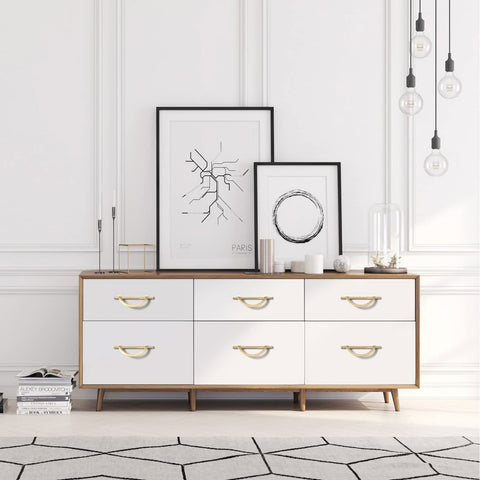 Amerdeco brushed gold door handle suitable for cabinets and wardrobes