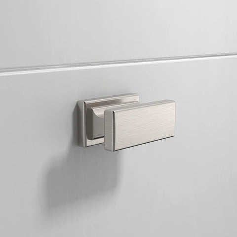 Amerdeco brushed satin nickel cabinet handles, side view, smooth operation and modern styling.