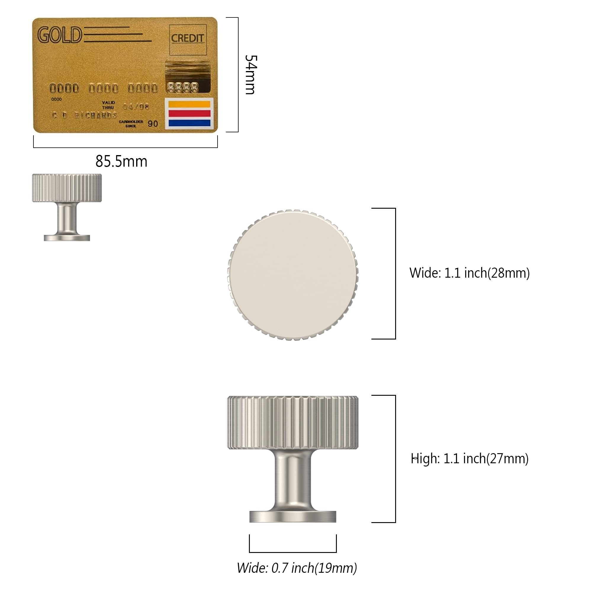 Face view of Amerdeco cabinet knob showing clean lines and versatile design.